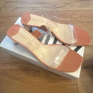 Schutz Sandals heeled acrylic